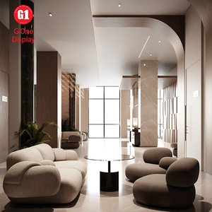 Diseño Moderno de Vestíbulo de Hotel, Mostradores de Recepción Personalizados, Sofás Cómodos para Salón, Barras Elegantes - Product Image 6