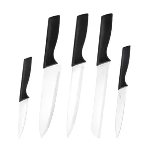 Juego de cuchillos de cocina éxito de ventas hoja de acero inoxidable juego de cuchillos de 5 piezas con mango de PP