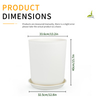 Pot Bunga Plastik Besar Tahan Lama dengan Lubang Drainase Kapasitas 36L untuk Penggunaan Dalam/Luar Ruangan Desain Minimalis