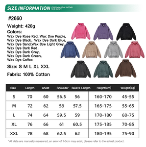 Wholesale 420gsm Heavyweight Acid Wash Waxed Vintage French Terry Hoodie Blank <b>Pullover</b> Custom Printed Streetwear Hooded - Product Image 3