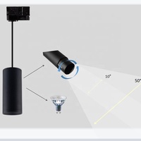 Luminária led preta suspensa com ângulo alterável, pendurada no ponto, habitação, gu10, para teto, suspenso, mr16
