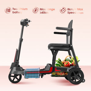 سكوتر تنقل خفيف الوزن من الألومنيوم بوزن 14 كجم، موفر لتكاليف الشحن، مع بطارية مزدوجة وسلة تخزين ومصباح أمامي LED - Product Image 3