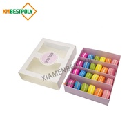 Boîte d'emballage en papier personnalisée pour macarons, biscuits et gâteaux, avec tiroir coulissant et insert de séparation pour boulangerie