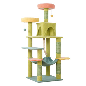 Flowers In Full Bloom Cat Tree Large Multifunctional Climbing <b>Frame</b> With <b>Bed</b> And <b>Platform</b> For Cats - Product Image 5