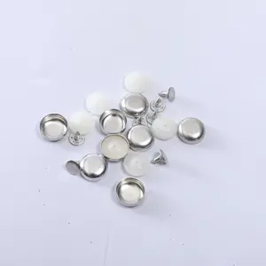 Round Cap Silver Domed Sewing Loop Snap Top Buttons Baseball Cap Button