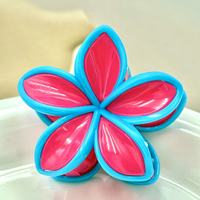 Ensemble de pinces à cheveux en plastique à fleurs de couleur contrastée - Accessoire de cheveux mignon et charmant pour les coiffures féminines et jeunes, style estival