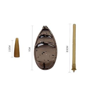 45g 60g 70g Cage d'alimentation plate en ligne pour la pêche à la carpe avec ensemble de moules Méthode de changement rapide - Product Image 2