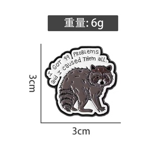 Broches de Aleación de Zinc con Esmalte de Mapache de Dibujos Animados, 'Tengo 99 Problemas, Yo Los Causé a Todos', Insignias de Solapa, Joyería, Regalos - Product Image 5