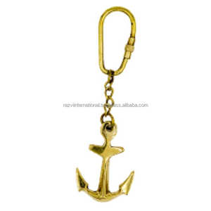 พวงกุญแจทองเหลืองรูปสมอเรือ - Product Image 2