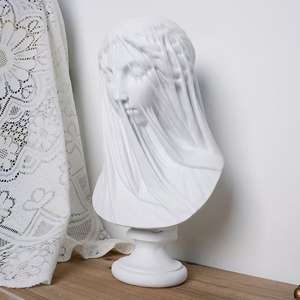 Figuritas griegas personalizadas estatua de mujer joven misteriosa velo chica minimalista decoración del hogar esculturas para decoración de estantería de estudio - Product Image 3