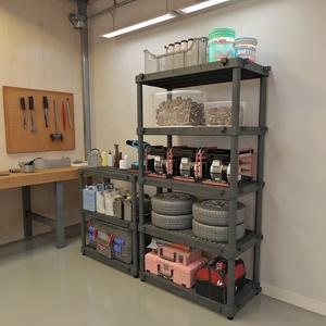 Estante de Almacenamiento de Plástico de 5 Niveles Ajustable sin Pernos para Cocina, Estantería Ventilada de Resistencia Media - Product Image 2