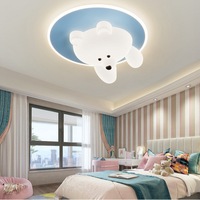 Lampu plafon beruang lucu untuk anak-anak, lampu dekorasi rumah lingkaran awan minimalis kreatif mewah lampu gantung LED