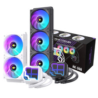 Refroidisseur liquide AIO 360 multiplateforme avec roulement en céramique pour boîtiers PC, conception tout-en-un avec affichage de la température