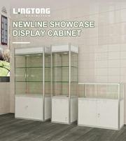 Vitrines de shopping à 6 couches avec fixations en verre Vitrines verrouillables en verre transparent personnalisées pour magasin durable LT-ZGC05