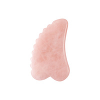 Améthyste naturelle Gua Sha Pierre Fluorite Quartz Rose Grattage Outils de Massage Cristal Forme de coeur avec dents pour les soins de la peau