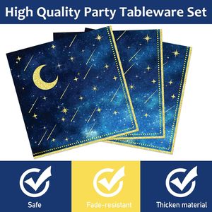Platos y Servilletas DAMAI con Diseño de Noche Estrellada, Juego de Vajilla para Fiestas, Decoraciones de Galaxia, Recuerdos para Fiestas de Cumpleaños, Baby Shower - Product Image 4