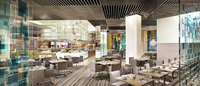 Mobilier commercial sur mesure pour l'hôtellerie, ensemble de salle à manger moderne pour hôtel, banquette et chaises de restaurant