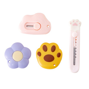 Couteau utilitaire miniature Kawaii en forme de patte de chat, couteau à boîte express, coupe-papier, artisanat, emballage, lame rechargeable, <span class=keywords><strong>papeterie</strong></span> - Product Image 3