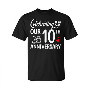 Camiseta para celebrar nuestro 10º aniversario de matrimonio, regalo de boda de 10 años - Product Image 2