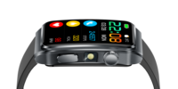 Pulsera con Monitor de Ritmo Cardíaco Recargable, Monitor de Oxígeno en Sangre, Monitor de Sueño, Esfera Personalizada y Linterna para Adultos Mayores