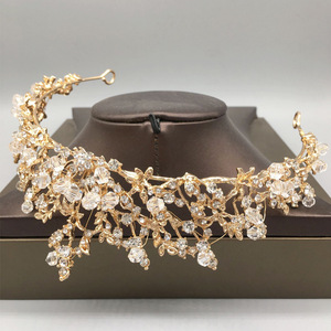 Couronne diadème en strass à <span class=keywords><strong>deux</strong></span> couleurs pour femme, bandeau en cristal de haute qualité, fait à la main, accessoires pour cheveux, couronne diadème de princesse de mariage - Product Image 3