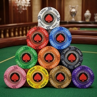 Jeu de jetons de poker en céramique EPT WPT 10g, jetons de casino European World Poker Tour Texas, motif personnalisé, jetons de jeu pour clubs de poker