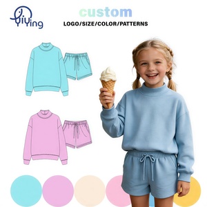 Set 2 Pezzi per Ragazze: Felpa Tinta Unita a Maniche Lunghe e Pantaloni con Elastico in Vita, Morbido Spandex/Cotone, Abbigliamento Sportivo Casual - Product Image 1