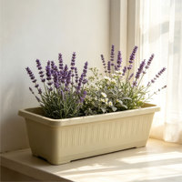 Pot de fleurs carré traditionnel de luxe en PP, avec trous de drainage, durable, pour usage intérieur/extérieur, capacité de 30,78 L, pour la maison et le jardin