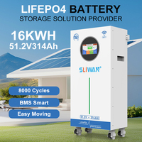 Batterie de stockage Lifepo4 314Ah 51.2V 16Kwh Système d'énergie solaire hors réseau pour la maison avec fonction Wifi Écran tactile