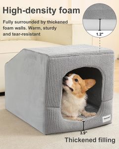 Casa <span class=keywords><strong>para</strong></span> <span class=keywords><strong>Perros</strong></span> de Interior <span class=keywords><strong>para</strong></span> <span class=keywords><strong>Perros</strong></span> Extra Grandes/Medianos/Pequeños, Funda Lavable y Extraíble, Cojín Ortopédico de Espuma Tipo Caja de Huevos - Product Image 4