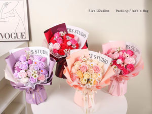 Ramo de Rosas de Jabón Artificial para Bodas, Graduaciones y Navidad - Decoración del Hogar Estilo Coreano, Material de Almidón de Maíz - Product Image 2