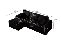Canapés modulaires sans structure pour salon, canapé sectionnel en forme de L, canapés nuage pour appartements, emballage compressé profond, gauche