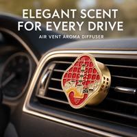 Diffuseur de parfum pour voiture personnalisé de luxe, en forme de logo, parfum rose freesia, en résine, avec clip métallique décoratif