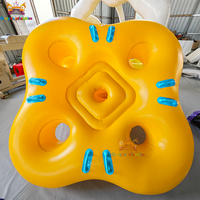 Tube flottant gonflable en PVC de haute qualité pour 4 personnes, en forme de trèfle à quatre feuilles, pour parc aquatique