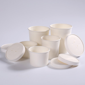 Tùy chỉnh dùng một lần Trắng Kraft mì salad Bát súp xô lò vi sóng bát với nắp sinh thái thân thiện bao bì thực phẩm - Product Image 5