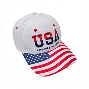 <span class=keywords><strong>Gorra</strong></span> de Béisbol con Bandera Americana para <span class=keywords><strong>Hombre</strong></span> y Mujer, Letras Bordadas, 100% Poliéster, Diseño de Parte Trasera Curva Común, Hebilla de Doble Cierre - Product Image 3