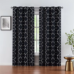 Feuille d'argent Vintage rideaux occultants moderne imprimé isolation thermique ignifuge OEKO-TEX certifié rideaux à œillets pour bébé - Product Image 1