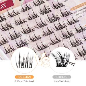 <span class=keywords><strong>Manga</strong></span> Style Cils Grappes Cils Individuels Doux Ptb Fibre C D Curl 48pcs Extension de Cils Pré-découpés Segment Cluster Lashes - Product Image 3