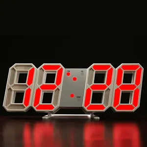 YIZHI auf Lager Wand-Tisch-Wecker 3 Helligkeitsstufen bunte led digitale 3D-Uhr mit Datum Zeit Temperaturfunktion