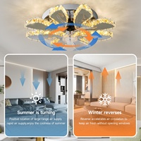 Ventilateur de plafond moderne à LED léger avec lumière et télécommande, fonction mémoire intelligente ABS, 6 vitesses