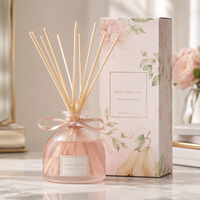 Diffuseur à roseaux de luxe OEM 100 ml, ensemble complet, huile parfumée liquide, diffusion longue durée, logo personnalisé, coffret cadeau pour la maison