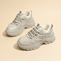 Baskets Chunky Femme Bestseller à Doublure Épaissie, Polyvalentes, à Semelle Épaisse Rehaussante, Chaussures de Sport Décontractées pour la Course