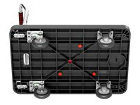 Chariot à plateforme pliable BC-858, spécifications personnalisables, plateforme de travail en plastique, capacité de charge de 300 kg, chariot à outils pour le fret portuaire