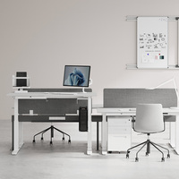 Bureau debout électrique moderne réglable en hauteur avec tiroir, double moteur, cadre à 3 niveaux pour le bureau