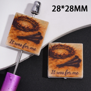 Religiöse Silikon-Fokalperlen mit Jesus-Schriftzügen, Kreuz und Dornenkrone für Perlenbesetzte Stifte, Schmuckherstellung, DIY, Großpackung - Product Image 5
