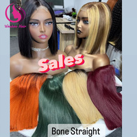 Perruque Bob droite en cheveux vierges alignés avec cuticules, double épaisseur, avec closure Kim 2*6, 100% cheveux humains, perruques Lace Front pour femmes noires