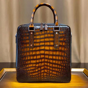 100% 수입 악어 가죽 손으로 그린 다기능 서류 가방과 남성 방수 파일 가방 숄더백 - Product Image 1