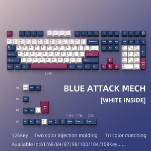 Vente en gros de claviers et de touches mécaniques Blue Rose <span class=keywords><strong>Mecha</strong></span> en stock, trois pièces en PBT moulées par injection bicolore - Product Image 5