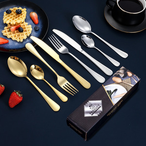 Juego de Cubiertos de Acero Inoxidable de 24 Piezas, Acabado Espejo, Estilo Occidental, Cuchillo para Carne, Tenedor, Cuchara, Vajilla para Fiestas - Product Image 2