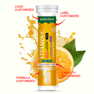 <span class=keywords><strong>Compresse</strong></span> <span class=keywords><strong>Effervescenti</strong></span> di Vitamina C 1000mg con Zinco e Vitamina D3 per il Supporto Immunitario, Etichetta Privata OEM Halal, Confezione da 20 - Product Image 3